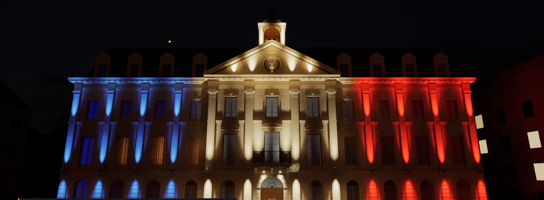 Hôtel de ville, ambiance Tricolore et couleurs